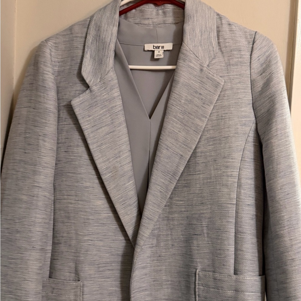 Banana Republic Light Gray Heathered Women's Blazer and Bar III Blouse